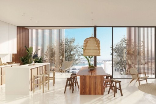 Salón con ventanas panorámicas