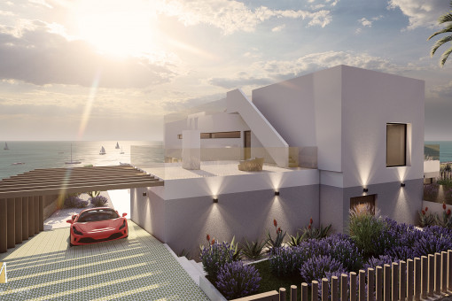 Fantástica villa de lujo de nueva construcción en Es Cubells con vistas al mar